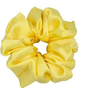 Large Yellow Satin Scrunchie